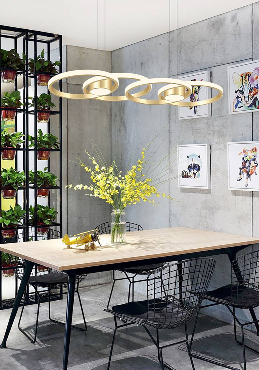 Φωτιστικό led χρυσό 3CCT Dimmable by remote control 80w 7300Lm